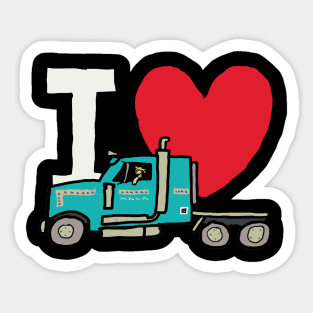 I Love Trucking Sticker